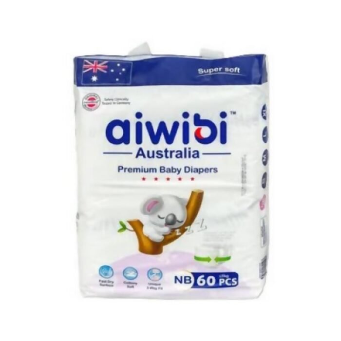 Aiwibi Premium Baby Diaper Newborn Belt 0-5 Kg 60 Pcs (Australia) - Image 2