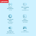 Lenovo LP40 TWS Wireless Bluetooth Earbuds - Image 4