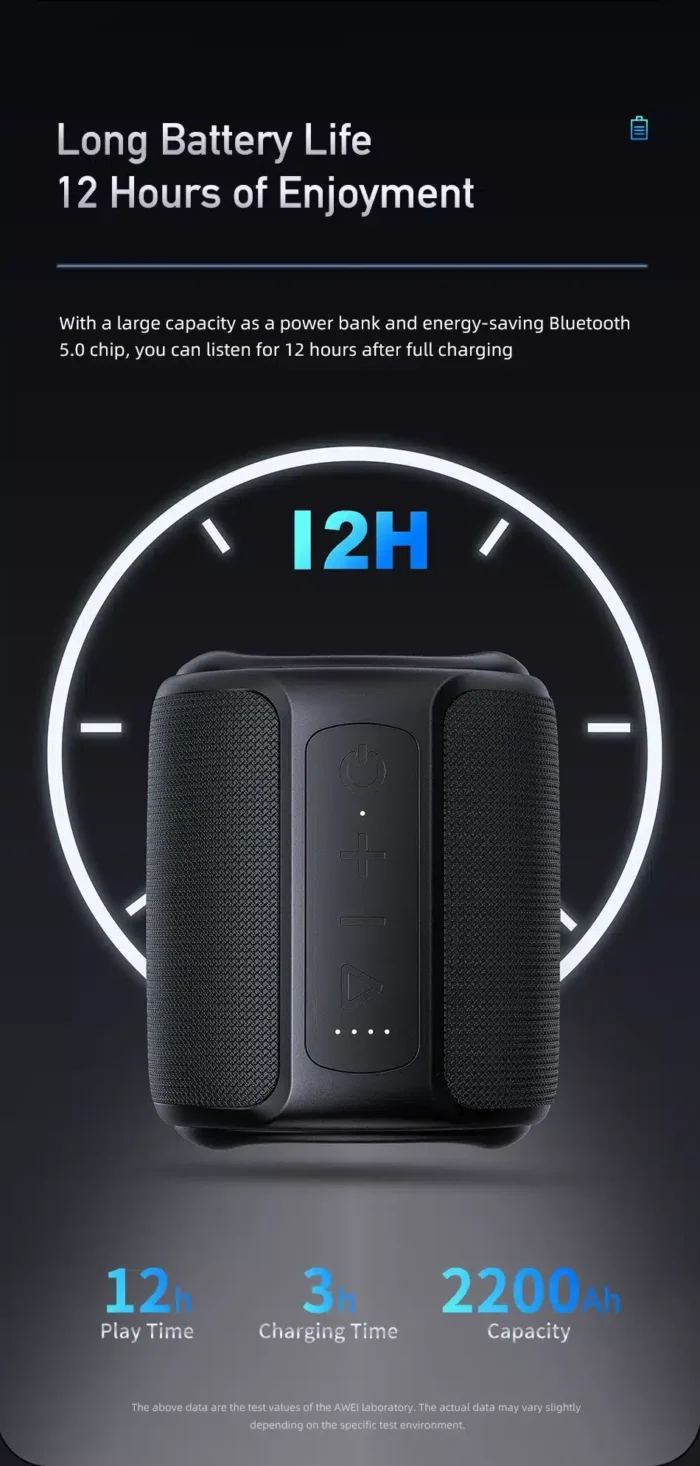 Awei Y310 Speaker Bluetooth Subwoofer High Power Wireless Speaker - Image 2