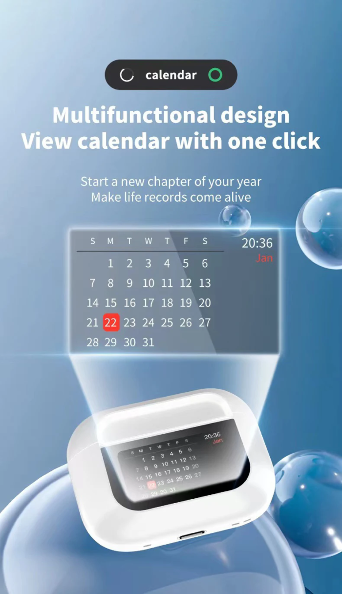 A9 Pro ANC Earbuds Touch Screen Display - Image 13