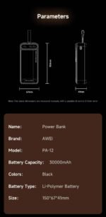 Awei PA-12 30000mAh Fast Charging Power Bank - Image 6