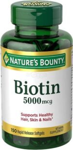 Nature's Bounty Biotin 5000mcg 150 Capsules Supports Healthy Hair Skin Nails - Image 4