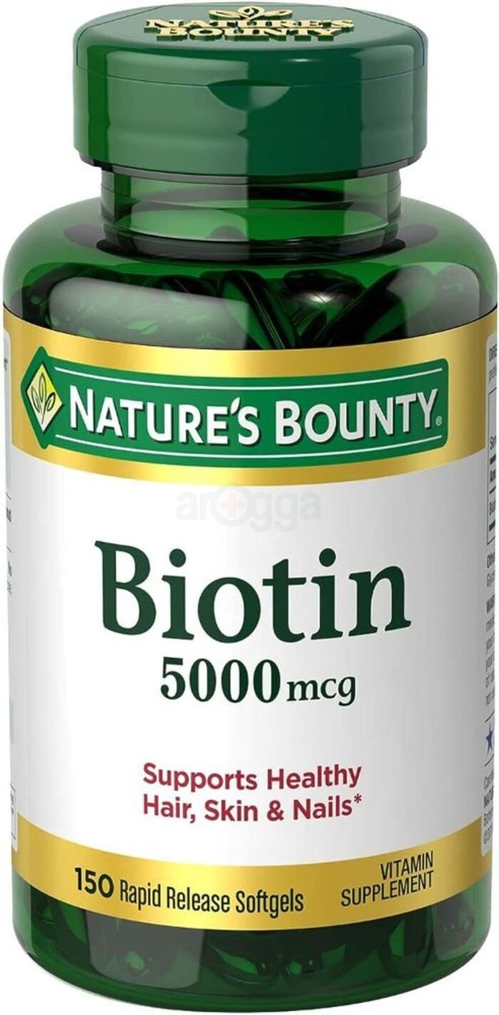 Nature's Bounty Biotin 5000mcg 150 Capsules Supports Healthy Hair Skin Nails - Image 4