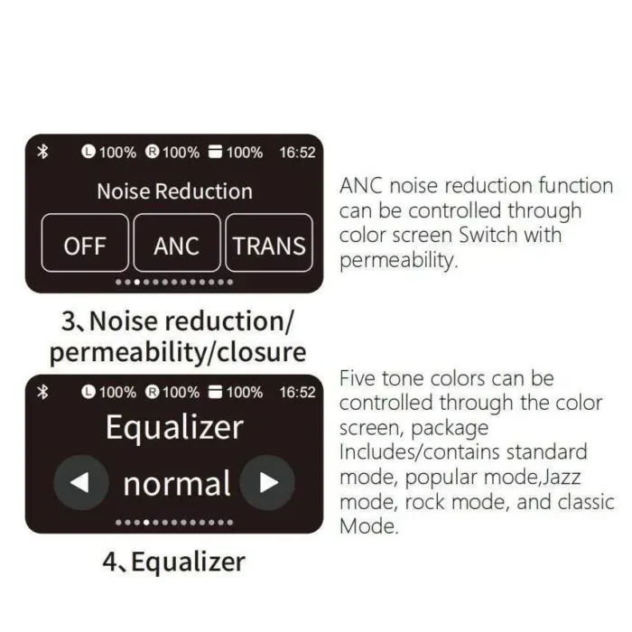 A9 Pro ANC Earbuds Touch Screen Display - Image 14