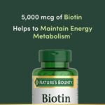 Nature's Bounty Biotin 5000mcg 150 Capsules Supports Healthy Hair Skin Nails - Image 2
