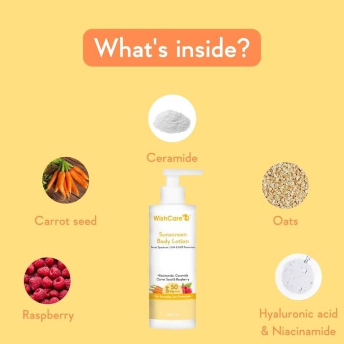 WishCare SPF50 Sunscreen Body Lotion – 200ml - Image 2