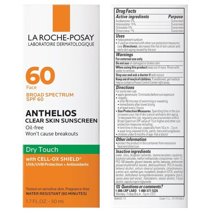 La Roche Posay Anthelios Clear Skin Sunscreen Dry Touch SPF 60 – 50ml - Image 2