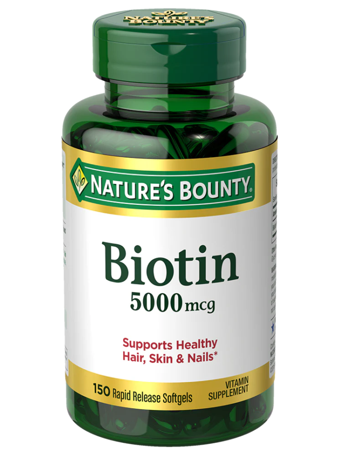 Nature’s Bounty Extra Strength Hair, Skin & Nails 5,000 mcg of Biotin, 150 Softgels - Image 2