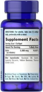 Puritan’s Pride Biotin 5000 Mcg – 60 Capsules - Image 2