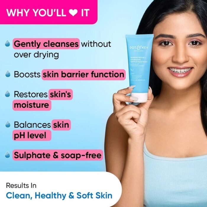 Dot & Key Barrier Repair + Hydrating Gentle Face Wash – 100ml - Image 3