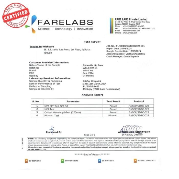 WishCare Ceramide Lip Balm with SPF 50 PA+++ (Tinted) – 5g - Image 4