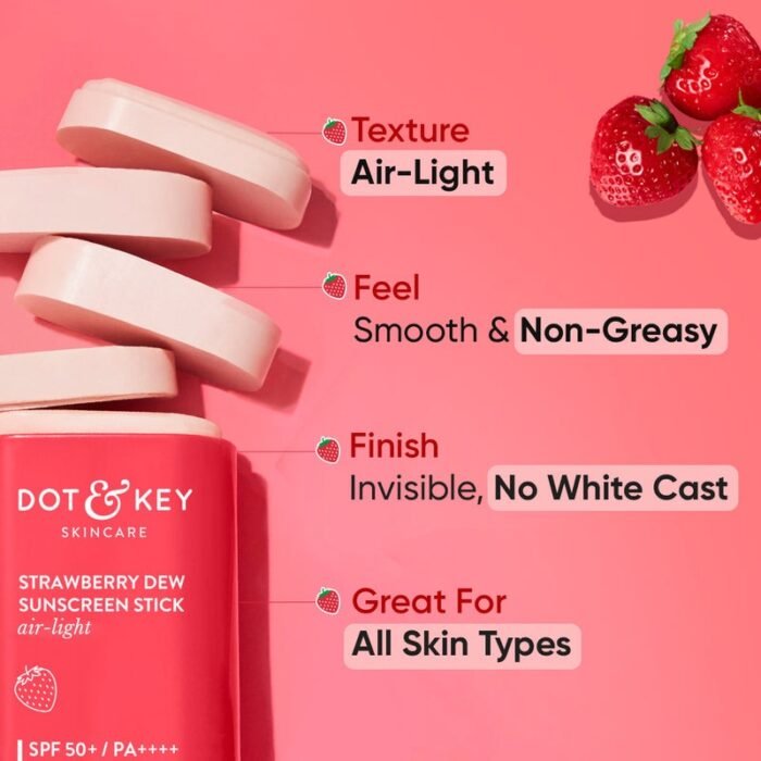 Dot & Key Strawberry Dew Sunscreen Stick SPF 50 – 20g - Image 2