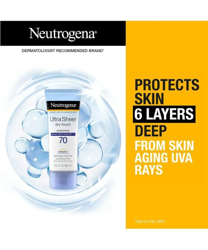 Neutrogena Ultra Sheer Dry Touch Sunscreen SPF 70 – 88ml - Image 2