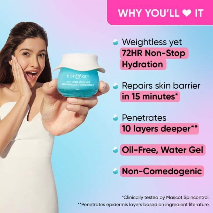 Dot & Key 72 HR Hydrating Gel Moisturizer + Probiotics – 60m - Image 4