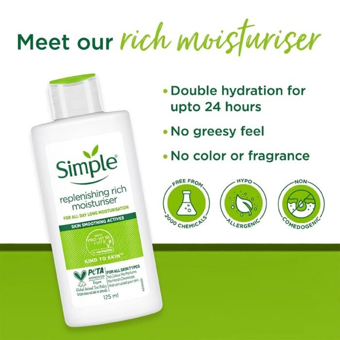 Simple Replenishing Rich Moisturiser – 125ml - Image 3