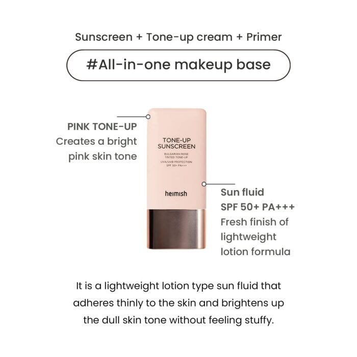 Heimish Bulgarian Rose Tinted Tone-up Sunscreen SPF50+ PA+++ – 30ml - Image 5