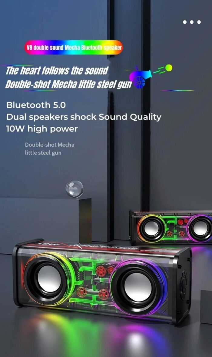 V8 Rgb Transparent Mecha Bluetooth Speaker - Image 11