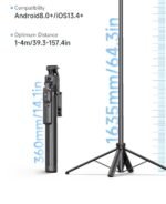 1630mm/64in C17 Tripod Selfie Stick 360° Auto Rotation Shooting Quadruped Phone Stand Face Track Bluetooth Remote Control Tripie - Image 4