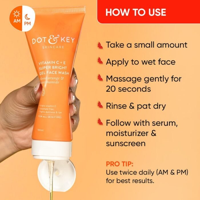 Dot & Key Vitamin C + E Gel Facewash – 100ml - Image 6