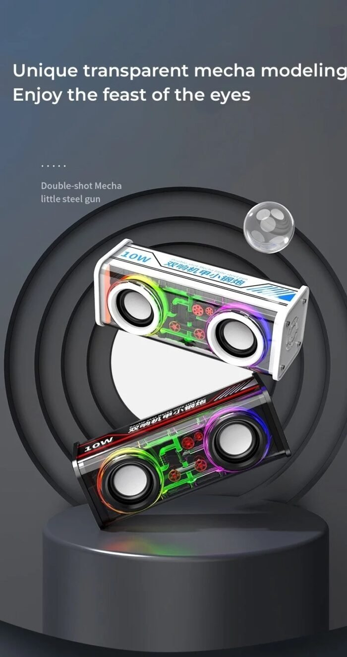 V8 Rgb Transparent Mecha Bluetooth Speaker - Image 2