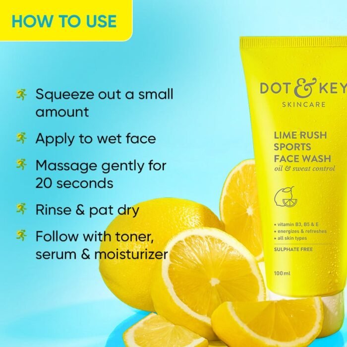 Dot & Key Lime Rush Sports Facewash – 100ml - Image 3