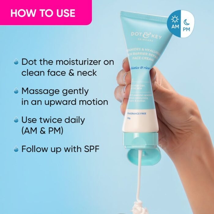 Dot & Key Barrier Repair Moisturizer with Ceramides + Hyaluronic – 100g - Image 2