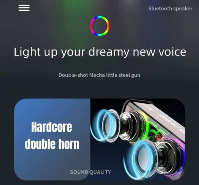 V8 Rgb Transparent Mecha Bluetooth Speaker - Image 5