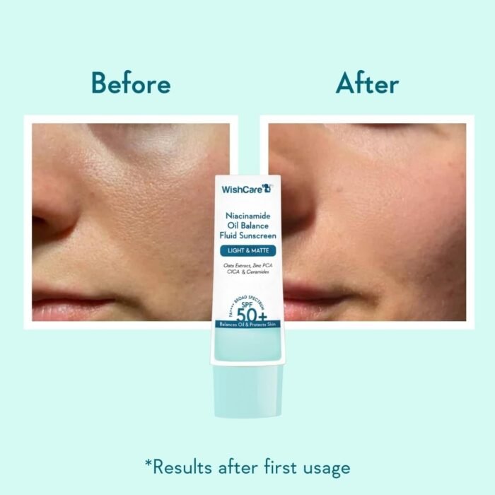 WishCare 5% Niacinamide Oil Balance Fluid Sunscreen SPF 50 PA+++ – 50g - Image 4