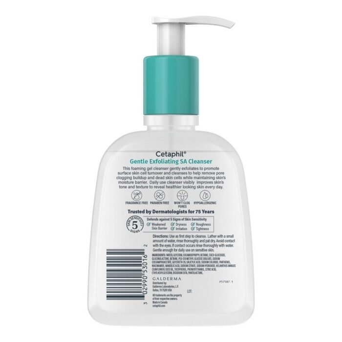 Cetaphil Gentle Exfoliating SA Cleanser – 237ml - Image 9