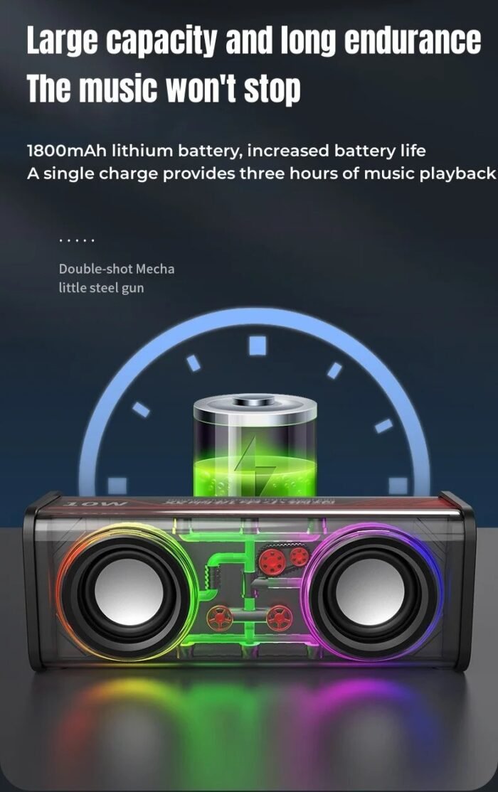 V8 Rgb Transparent Mecha Bluetooth Speaker - Image 13