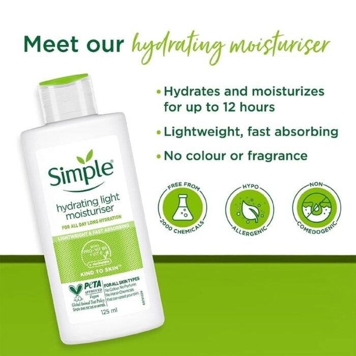 Simple Kind To Skin Hydrating Light Moisturiser – 125 ml - Image 2