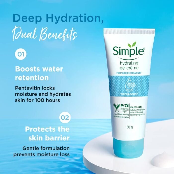 Simple Water Boost Hydrating Gel Cream – 50ml - Image 5