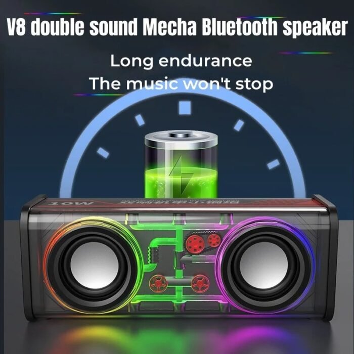 V8 Rgb Transparent Mecha Bluetooth Speaker - Image 7