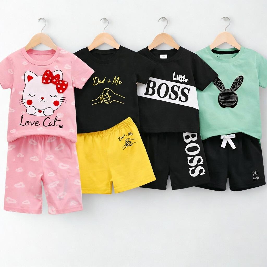 imgi_2_479a7309-1736-49eb-9673-8da01db15c52 Baby T Shirt & Pant - Set of 4 Pcs Combo - Image 1