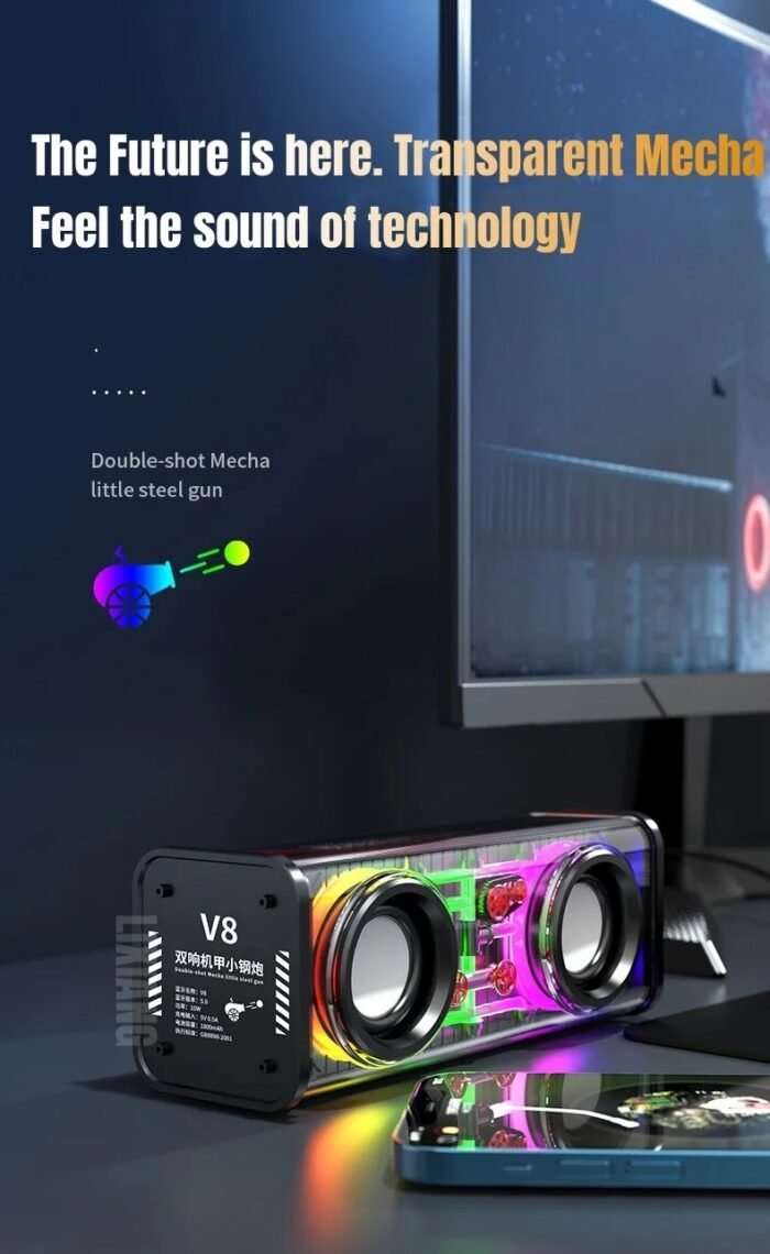 V8 Rgb Transparent Mecha Bluetooth Speaker - Image 15