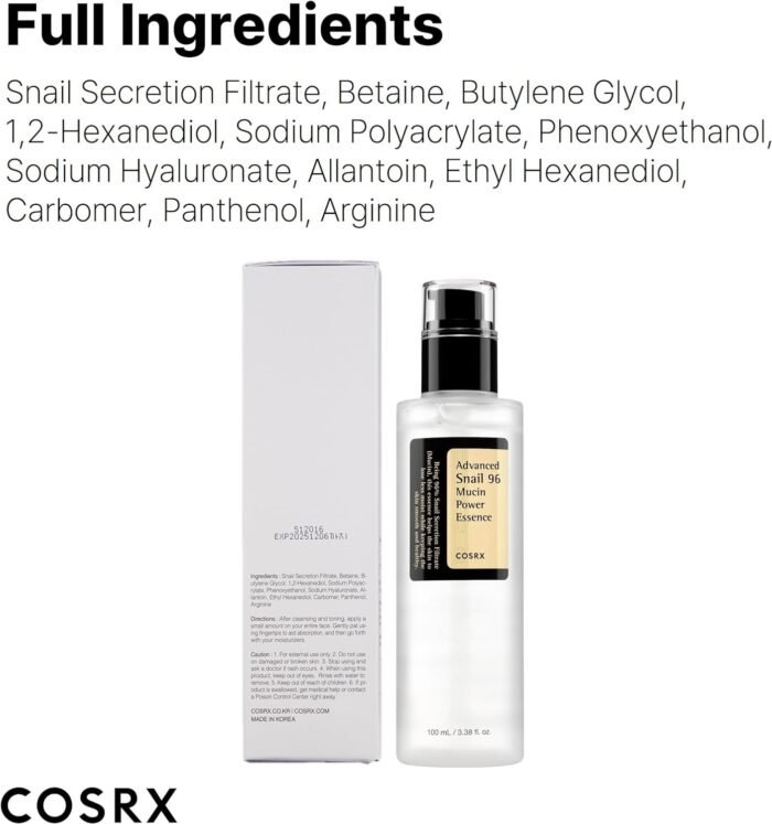 COSRX Advanced Snail 96 Mucin Power Essence – 100ml - Image 2