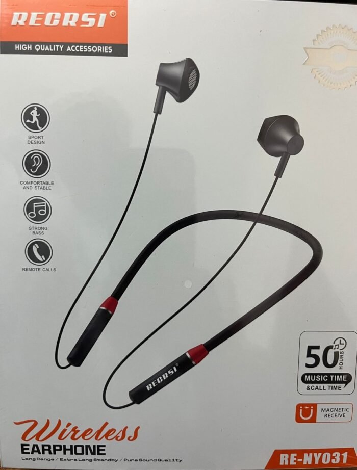Recrsi wireless Neckband Bluetooth Earphone RECRSI RE-NY031 - Image 3