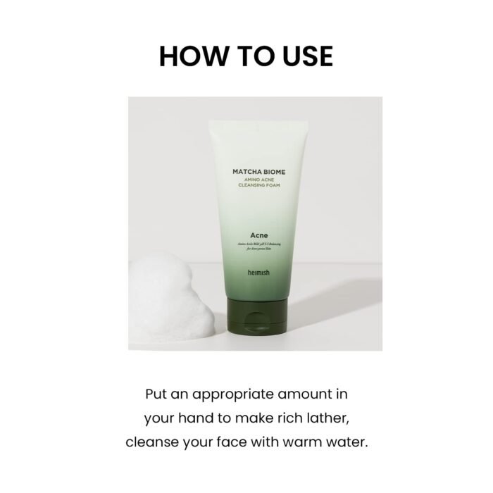 Heimish Matcha Biome Amino Acne Cleansing Foam – 150ml - Image 11