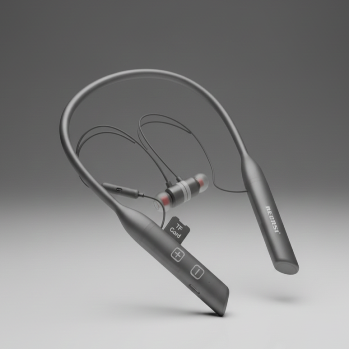 RECRSI RE-NY028 Hanging Neckband Earphone - Black - Image 2