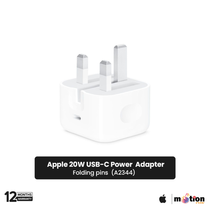 Apple 20W USB-C Power Adapter Folding pins (New Pack) - White (Model -A2344)- White - Image 2