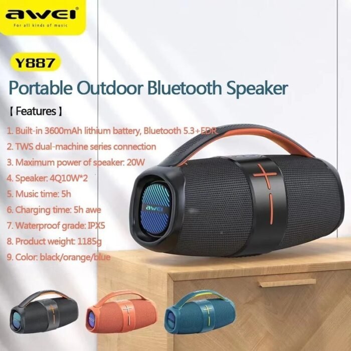 Awei Y887 Portable Outdoor Bluetooth Speaker - Image 2