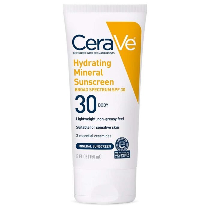 CeraVe Hydrating Mineral Sunscreen SPF 30 Body Lotion – 150ml - Image 6