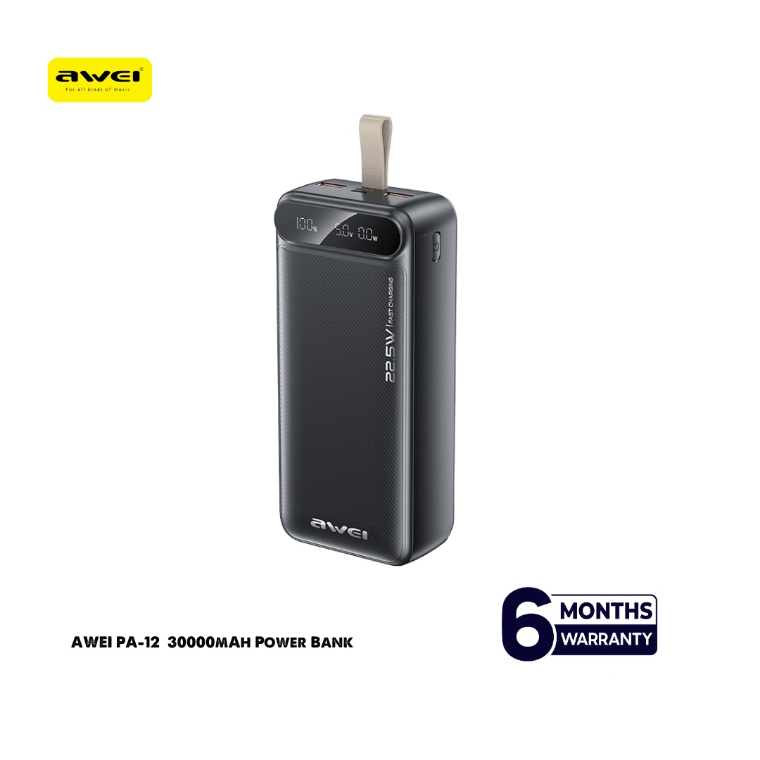 imgi_4_Awei-Y669-3 Awei PA-12 30000mAh Fast Charging Power Bank - Image 1