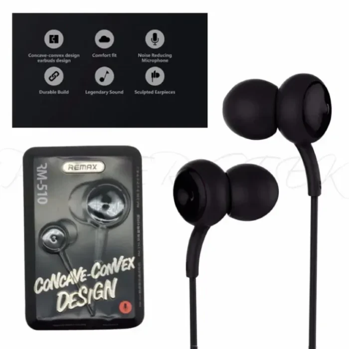 REMAX RM-510 High Performance Earphones REMAX RM 510 Wired Earphone Remax RM 510 Wired In-ear Stereo Music Headset with Mic wire control function - Image 6