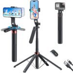 Q185 Auto Face Tracking Tripod Selfie Stick with Wireless Remote Control Smart Auto AI Tracking Stabilizer Gimbal (5.8) foot
