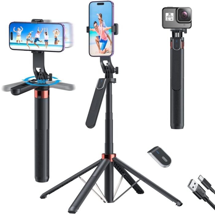 Q185 Auto Face Tracking Tripod Selfie Stick with Wireless Remote Control Smart Auto AI Tracking Stabilizer Gimbal (5.8) foot - Image 7