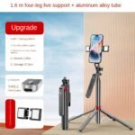 P185 Aluminum Alloy 1.6M Handheld Stabilizer Floor Telescopic Pole Quadrupod Mobile Phone Bluetooth Selfie Stick-B Easy Install Easy to Use - Image 2