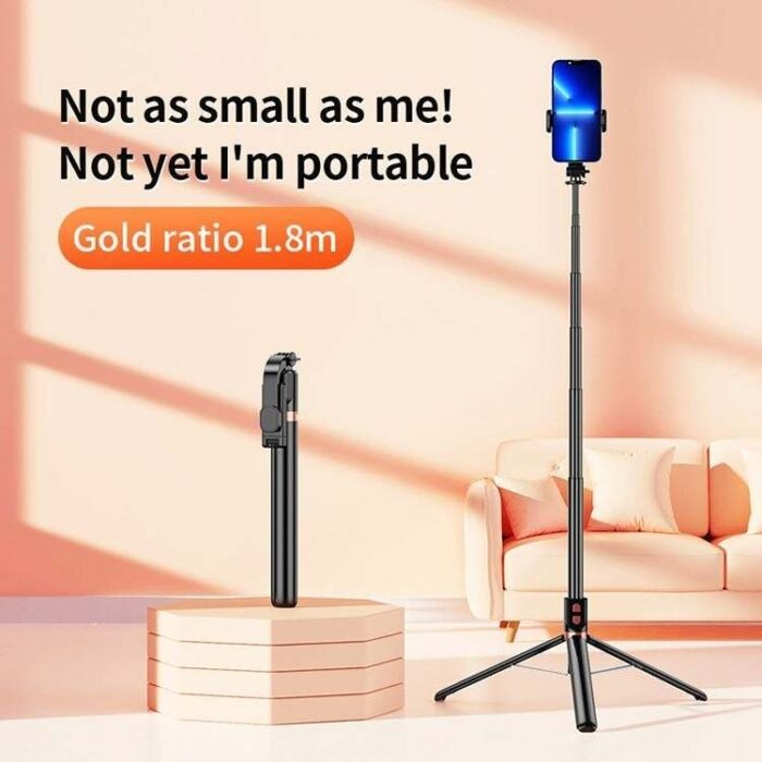 R1 L 3-In-1 Wireless Bluetooth Remote Selfie Stick With Tripod - Image 2