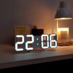 3D LED Digital Clock Electronic Table Clock Alarm Clock Wall Glowing Hanging Clocks - Wall Clock