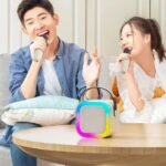 K12 Double Microphone Mini Karaoke System – Portable Audio Mic with RGB Lights & Bluetooth Wireless Speaker for Home Singing Party - Image 4